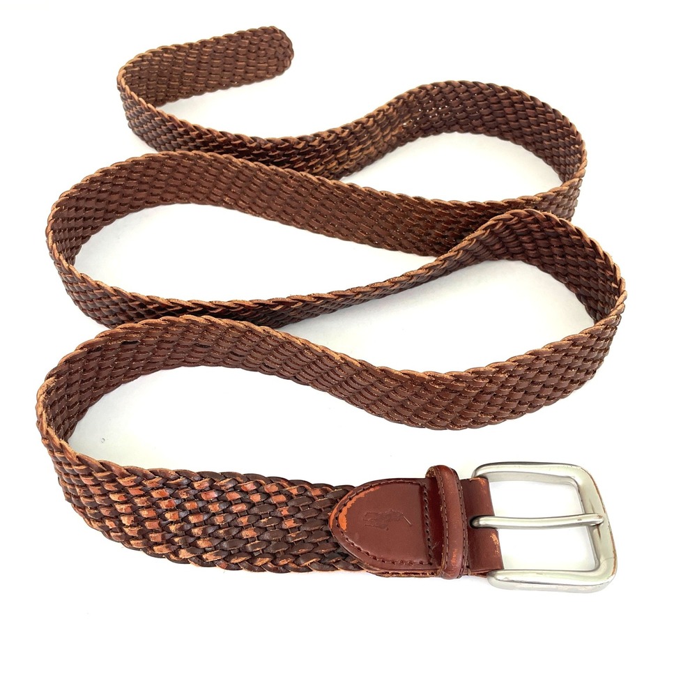 Polo Ralph Lauren Mens Braided Leather Belt Brown Size 58 406069598213